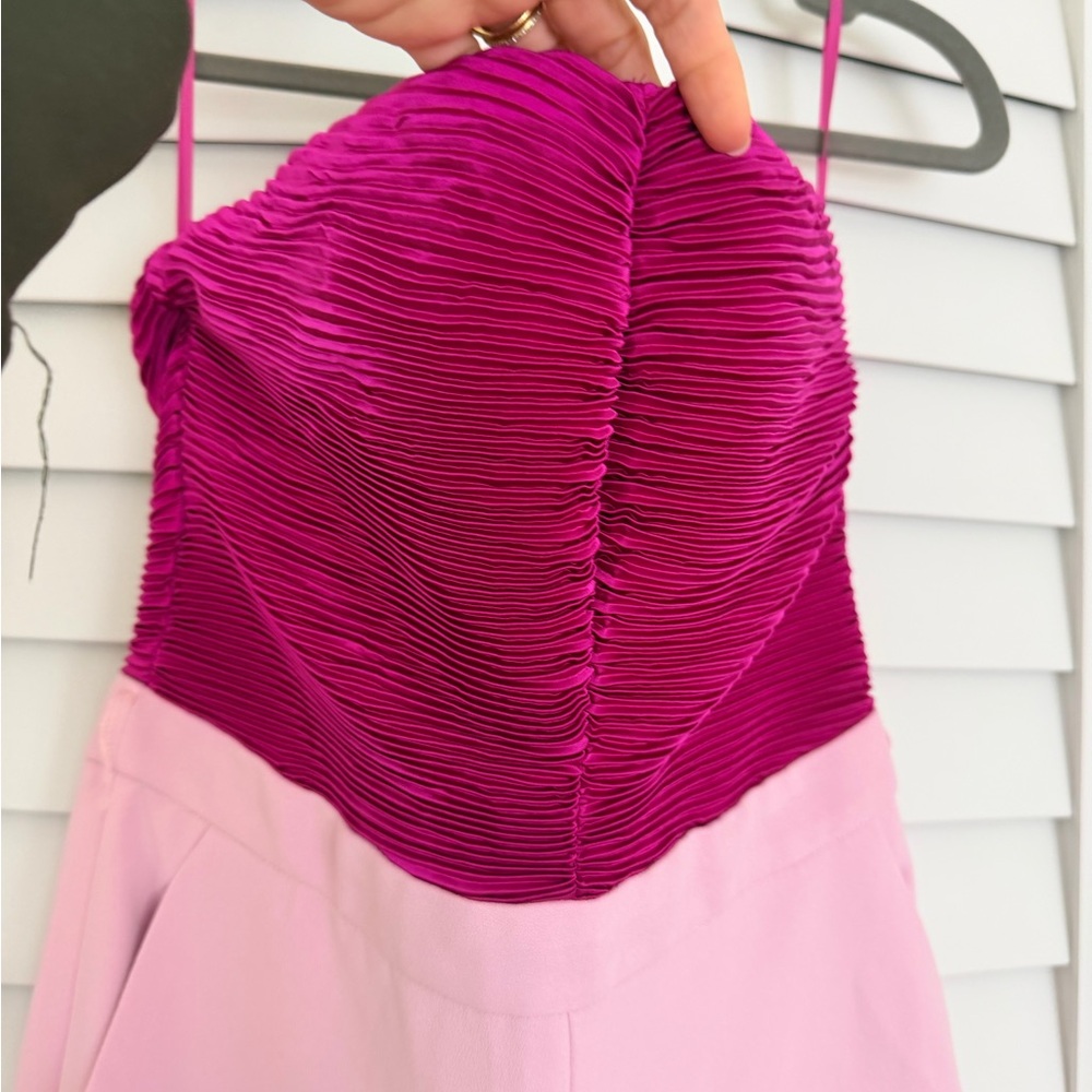 MOTF Two-Tone Strapless Dress in Fuchsia and Light Pink